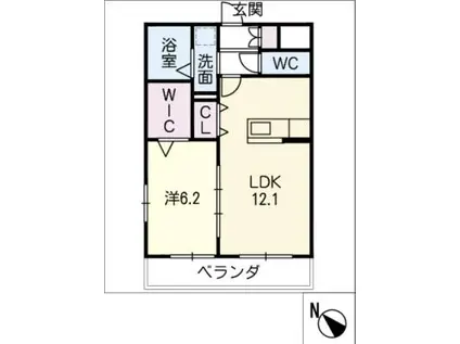 スワンスタイル II(1LDK/4階)の間取り写真