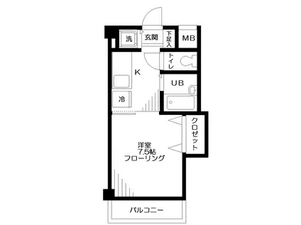 クレスト東池袋(1K/3階)の間取り写真