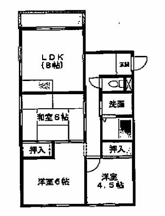 エスポワール(3DK/3階)の間取り写真