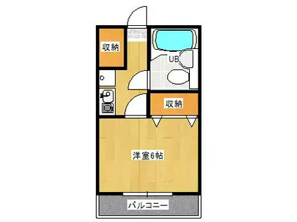 ペガサス千代(1K/6階)の間取り写真