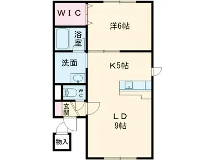 PASHA(1LDK/2階)の間取り写真