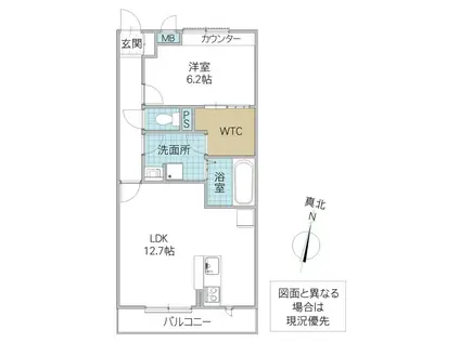 SUN-HEIM(1LDK/2階)の間取り写真