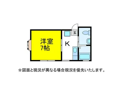 アイケイハイム(1K/2階)の間取り写真