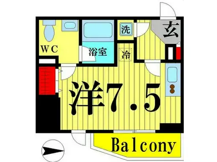 ライブコート草加(1K/9階)の間取り写真