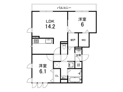 メゾン青ノ葉(2LDK/2階)の間取り写真