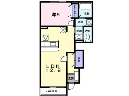 ミルトプラッツ(1LDK/1階)の間取り写真