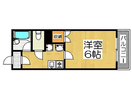 クリアサカイ1(1K/4階)の間取り写真