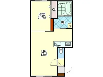 GRACIAS527(1LDK/1階)の間取り写真