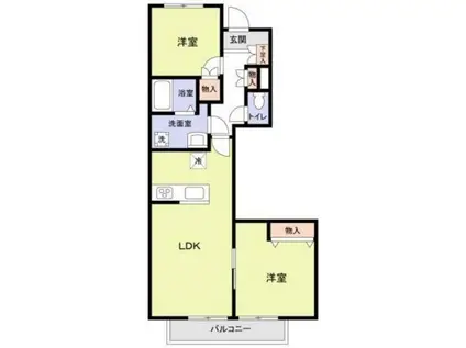 グランデール(2LDK/2階)の間取り写真