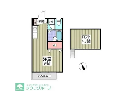 フロンティアIB棟(ワンルーム/2階)の間取り写真