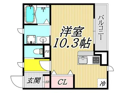 エレガント塚崎(ワンルーム/1階)の間取り写真