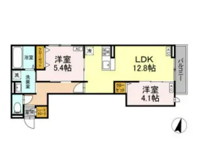 ウィンドテラス瑞江(2LDK/1階)の間取り写真