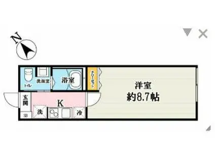 カフーティーダ和光市(1K/3階)の間取り写真