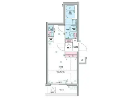 GENOVIA桜上水SKYGARDEN(ワンルーム/4階)の間取り写真