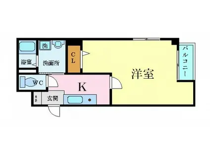 キャッスル大手町(1K/2階)の間取り写真