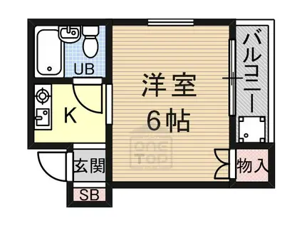 ガルボ茨木(1K/2階)の間取り写真