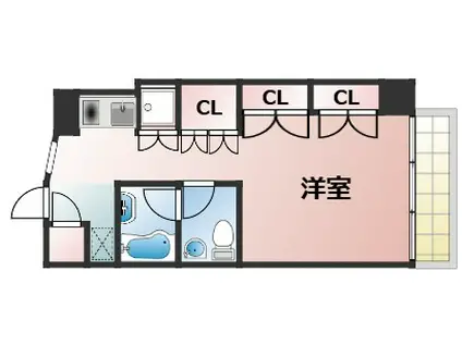 アバンティ深江S(1K/1階)の間取り写真