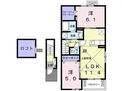サンリット・ガーデンC棟(2LDK/2階)の間取り写真