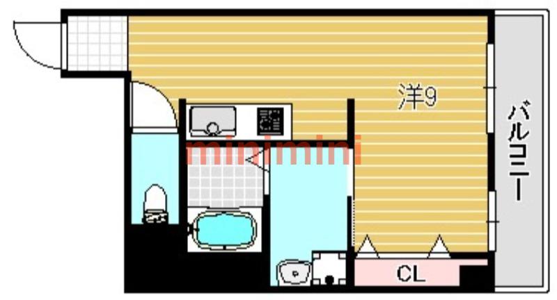 福山ビル(1K/2階)の間取り写真