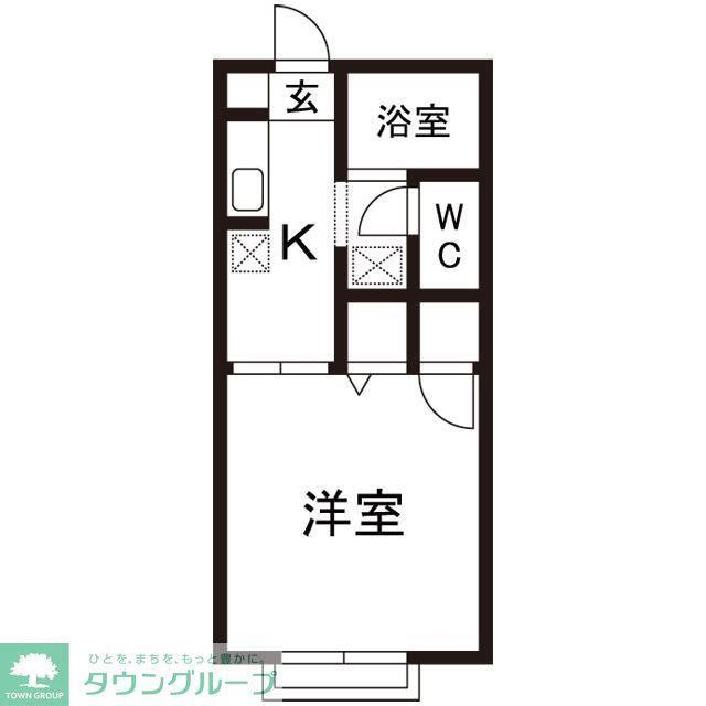 サンビアン S棟(1K/2階)の間取り写真