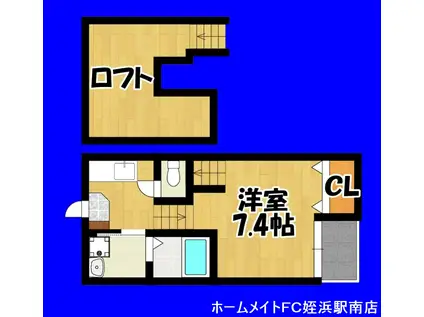 FOREST九大南(ワンルーム/2階)の間取り写真