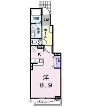 ヴァンヴェールA(ワンルーム/1階)の間取り写真