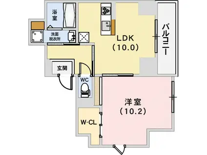グランアクシス(1LDK/2階)の間取り写真