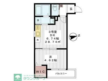 プラーナ八潮(1DK/1階)の間取り写真