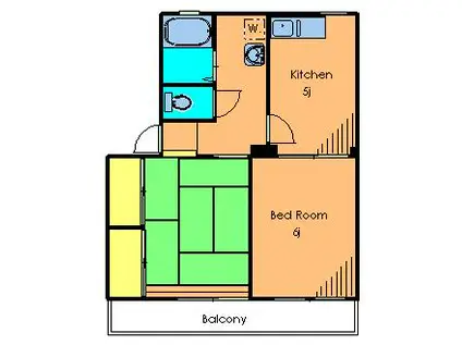シャレー大蔵(2K/2階)の間取り写真
