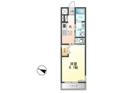 コンフォール佐和(1K/1階)の間取り写真