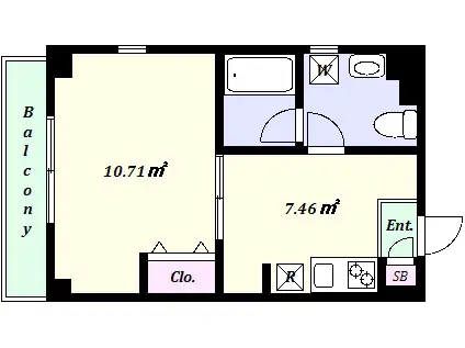 アマビーレ野方6丁目(1DK/5階)の間取り写真