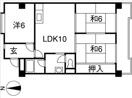 チュリス一社(3LDK/3階)の間取り写真