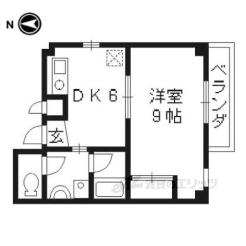 アイアール六角(1DK/1階)の間取り写真