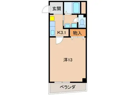 アルモーニア(1K/1階)の間取り写真