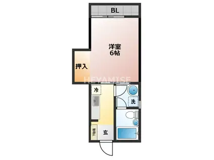 コーポK(1K/2階)の間取り写真