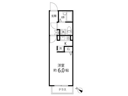 BRANCHE目黒 ブランシェ目黒(ワンルーム/3階)の間取り写真