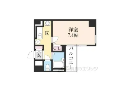 スクエアー烏丸御池(1K/8階)の間取り写真