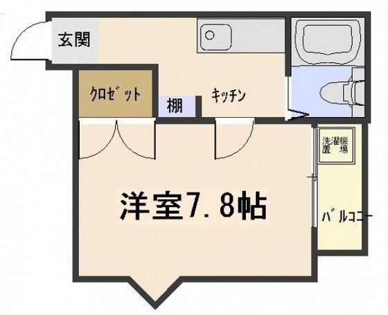 エステート9大州(1K/3階)の間取り写真