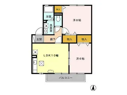 セジュール・ラフィネA/B(2LDK/1階)の間取り写真