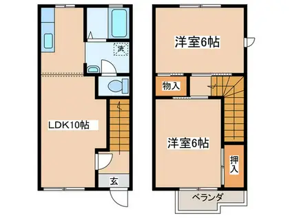 サンガーデン片岡(2LDK/1階)の間取り写真