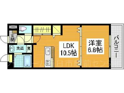 シビックコアエム(1LDK/6階)の間取り写真
