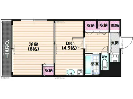 ベルエキップ大橋南I(1DK/1階)の間取り写真