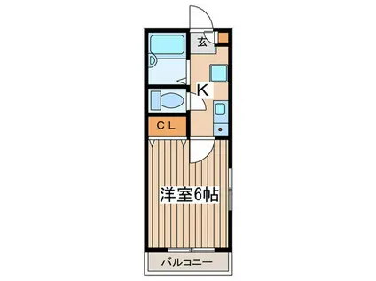 CASA GAUDI(1K/2階)の間取り写真