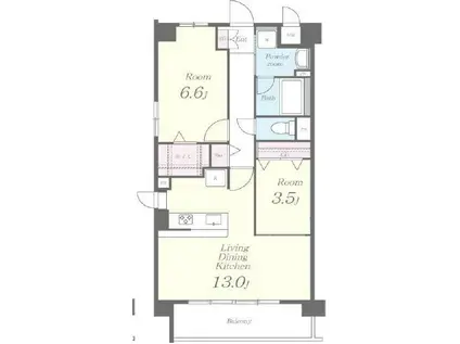 BERRYBLUE高槻(2LDK/2階)の間取り写真