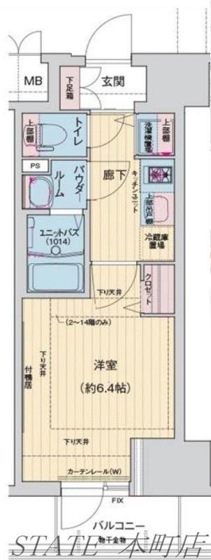 ララプレイス難波シエール(1K/11階)の間取り写真
