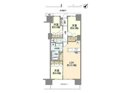 プラウドシティ方南町(3LDK/13階)の間取り写真