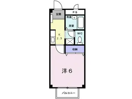 メゾンハッピーI(1K/2階)の間取り写真