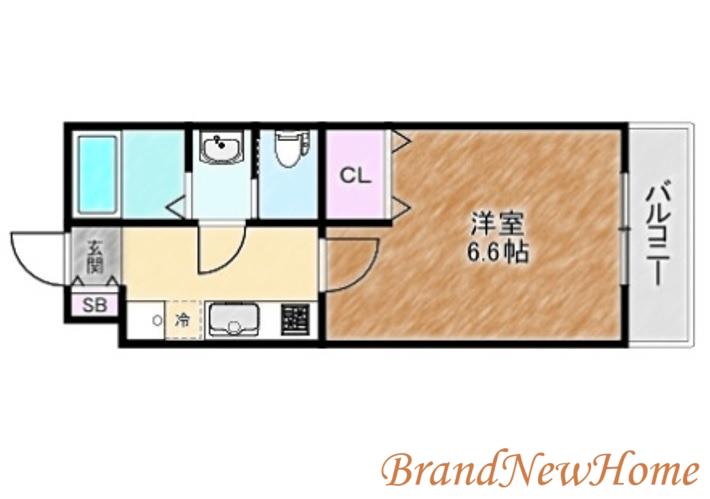 CASA七道(1K/2階)の間取り写真