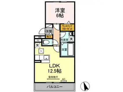 ムーンライト A棟(1LDK/1階)の間取り写真