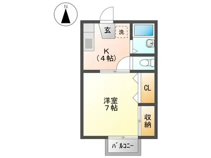 メゾン緑山(1DK/1階)の間取り写真